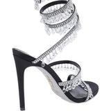 Sandali Chandelier con cristalli in nero 