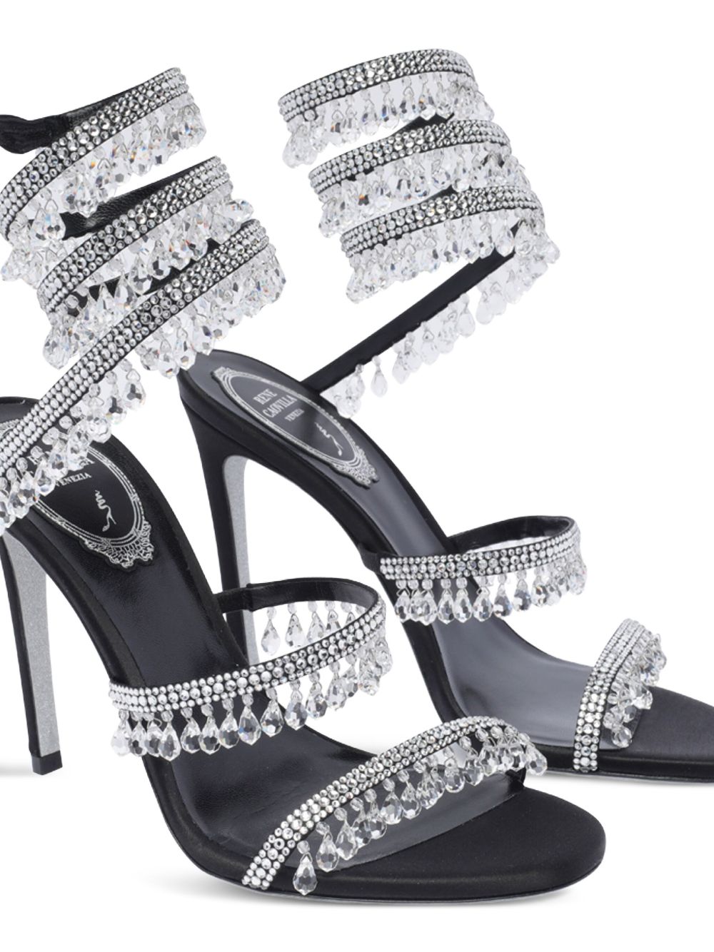 Sandali Chandelier con cristalli in nero 