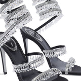 Sandali Chandelier con cristalli in nero 
