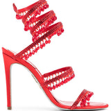 Sandali Chandelier con cristalli in rosso 