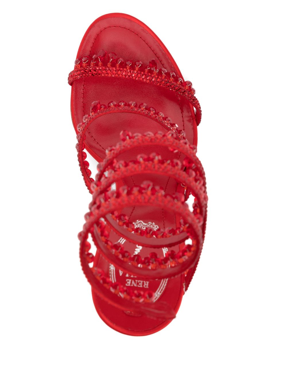 Sandali Chandelier con cristalli in rosso 