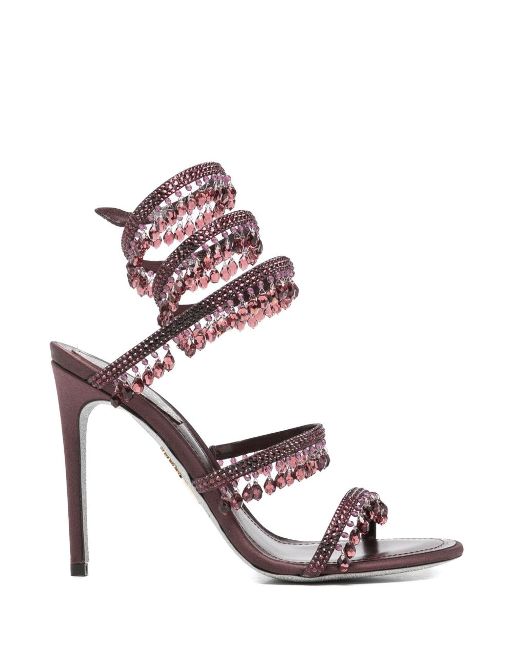 Sandali con cristalli chandelier in bordeaux Rene caovilla - donna 