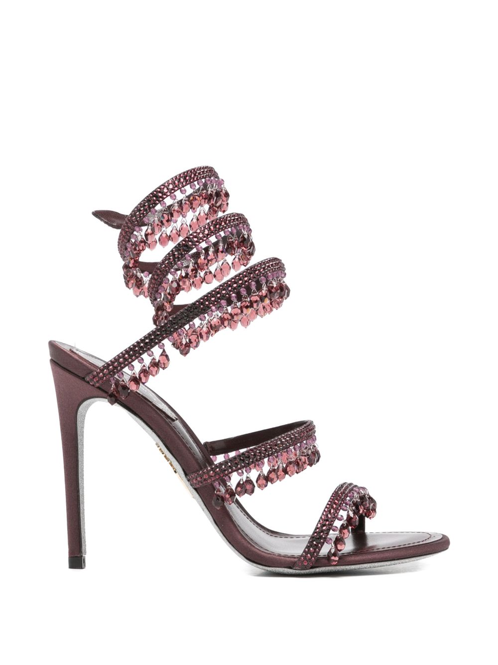 Sandali con cristalli chandelier in bordeaux Rene caovilla - donna 