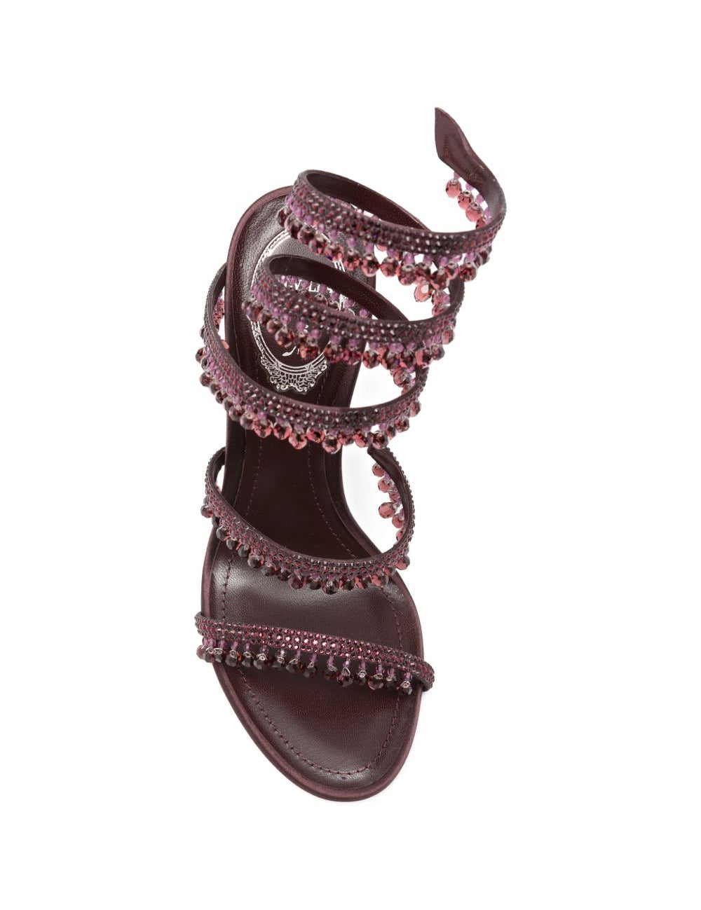 Sandali con cristalli chandelier in bordeaux Rene caovilla - donna 