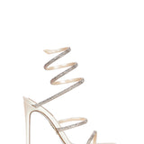 Sandalo Cleo con strass in avorio 