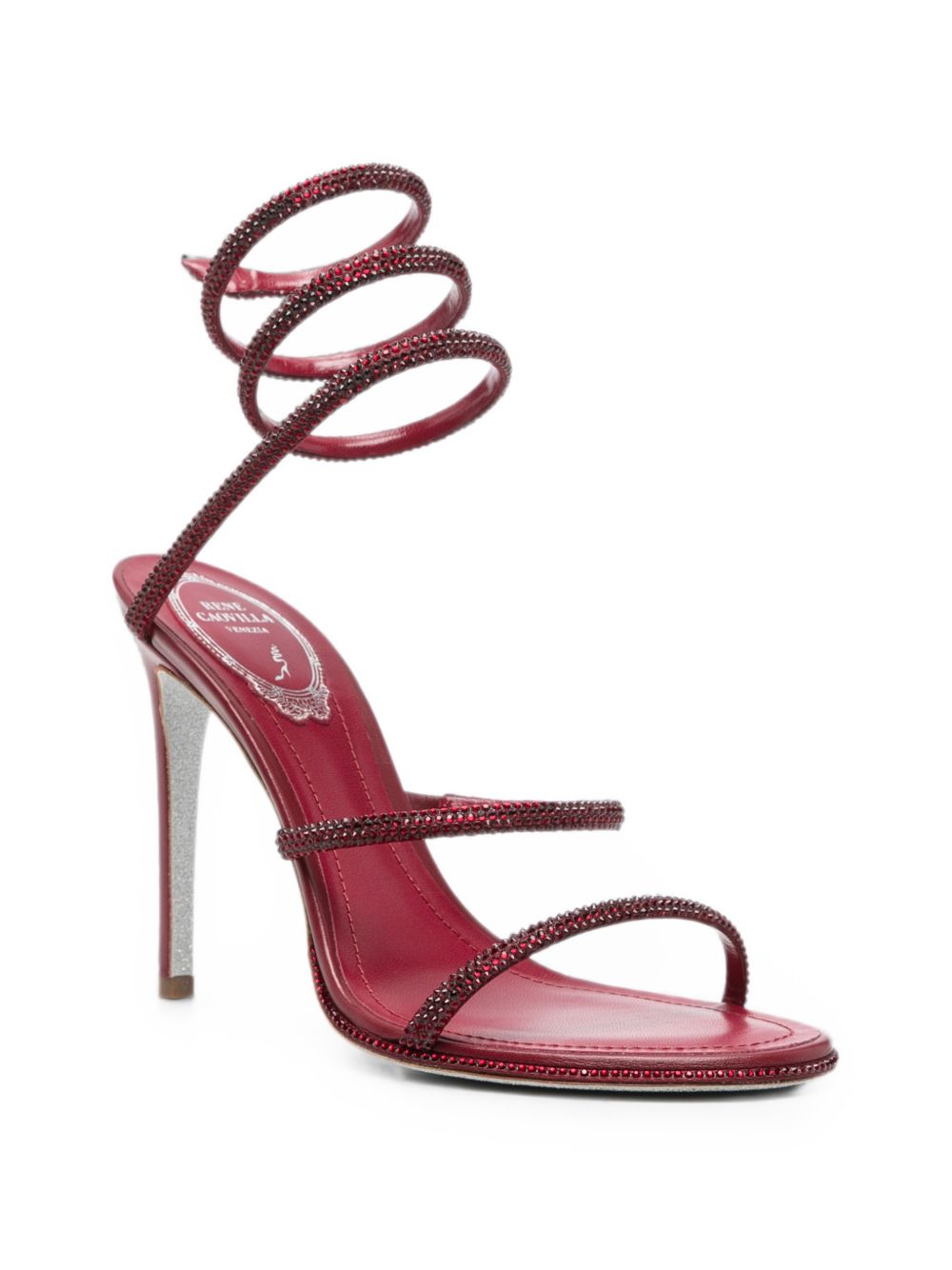Sandali Cleo con strass in bordeaux 
