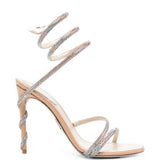 Sandali Margot con strass in beige 