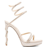 Sandali Margot plateau con strass in avorio 