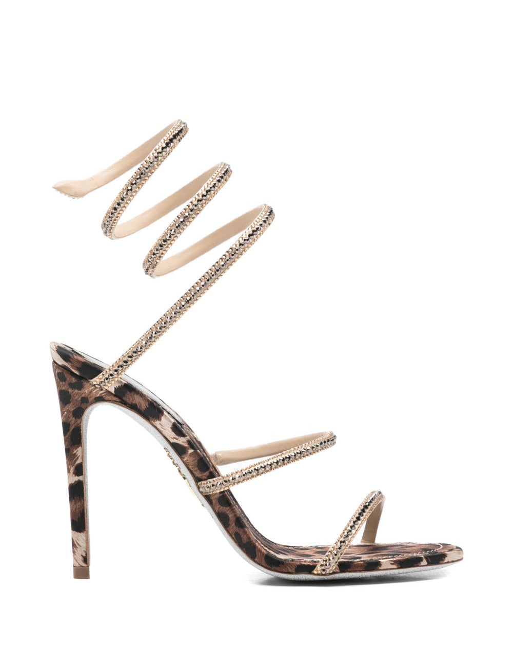 Sandalo juniper con stampa animalier rene caovilla - donna 