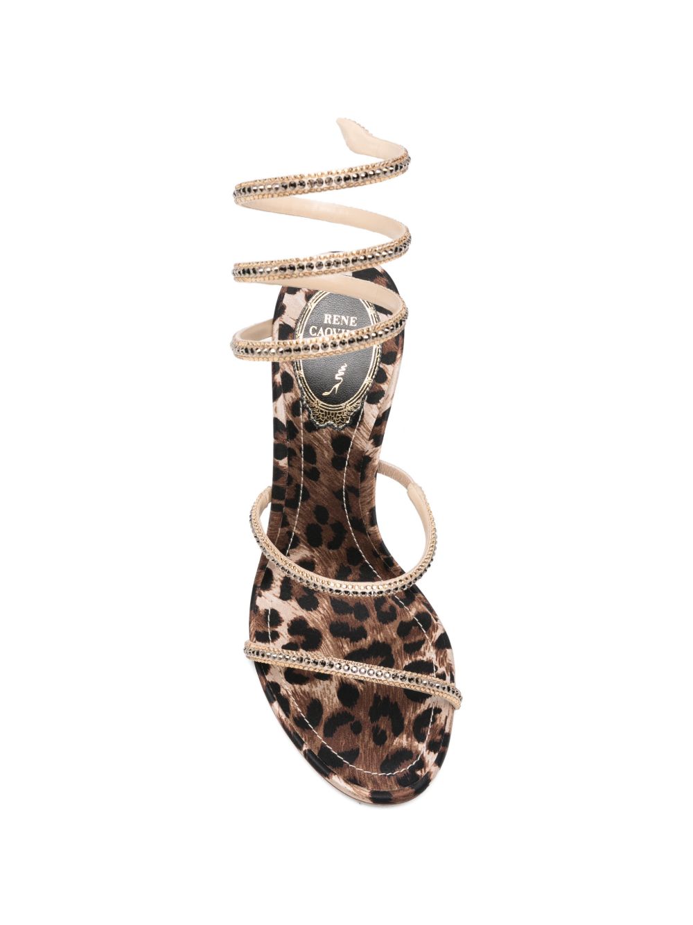 Sandalo juniper con stampa animalier rene caovilla - donna 