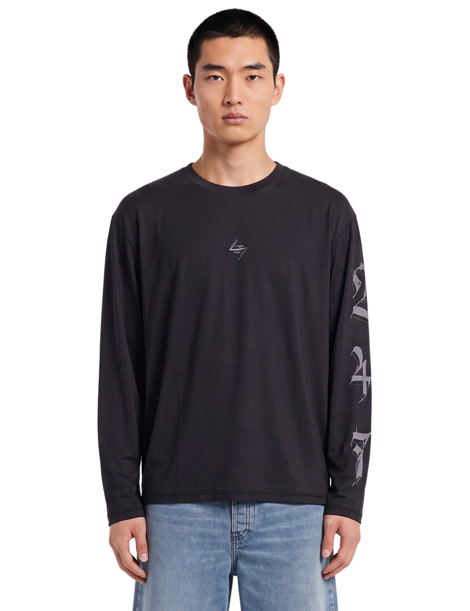 T-shirt a maniche lunghe 247 nobel in nero 