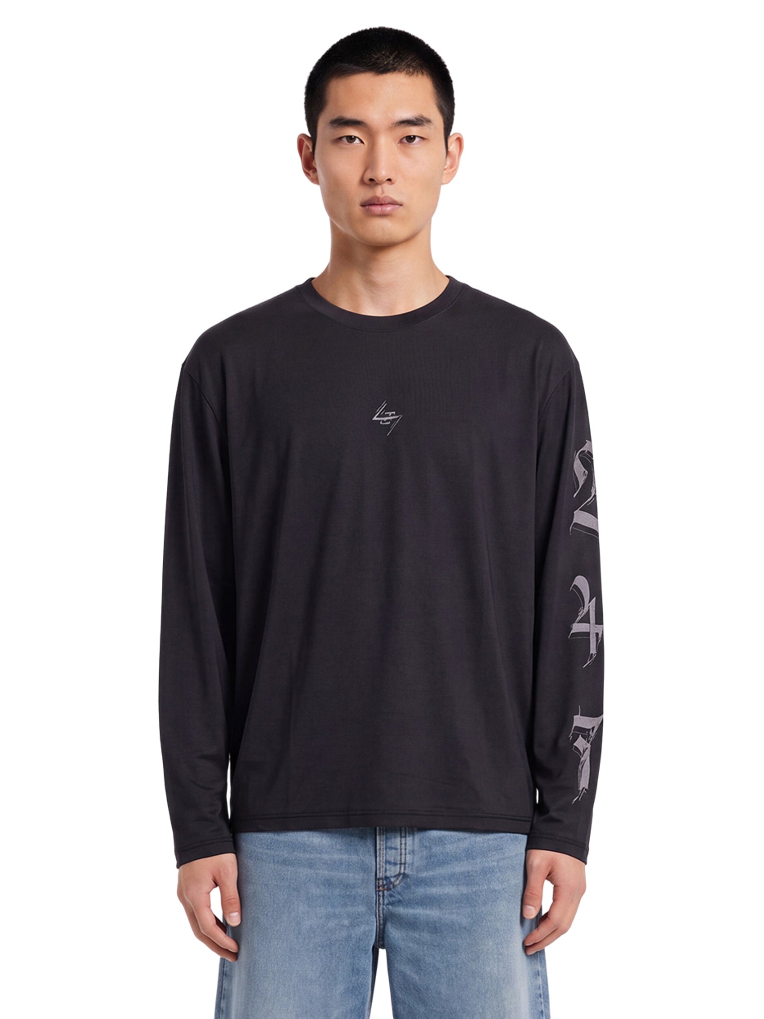 T-shirt a maniche lunghe 247 nobel in nero 