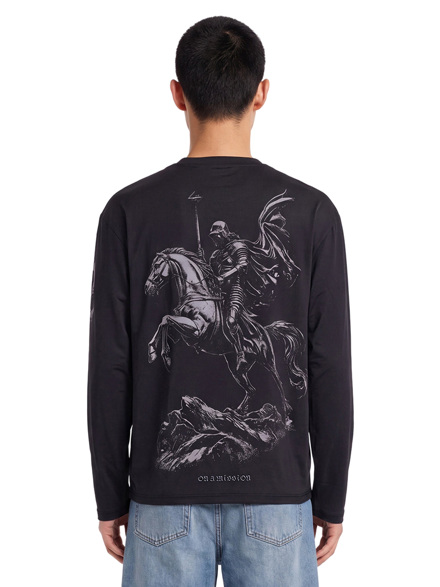 T-shirt a maniche lunghe 247 nobel in nero 