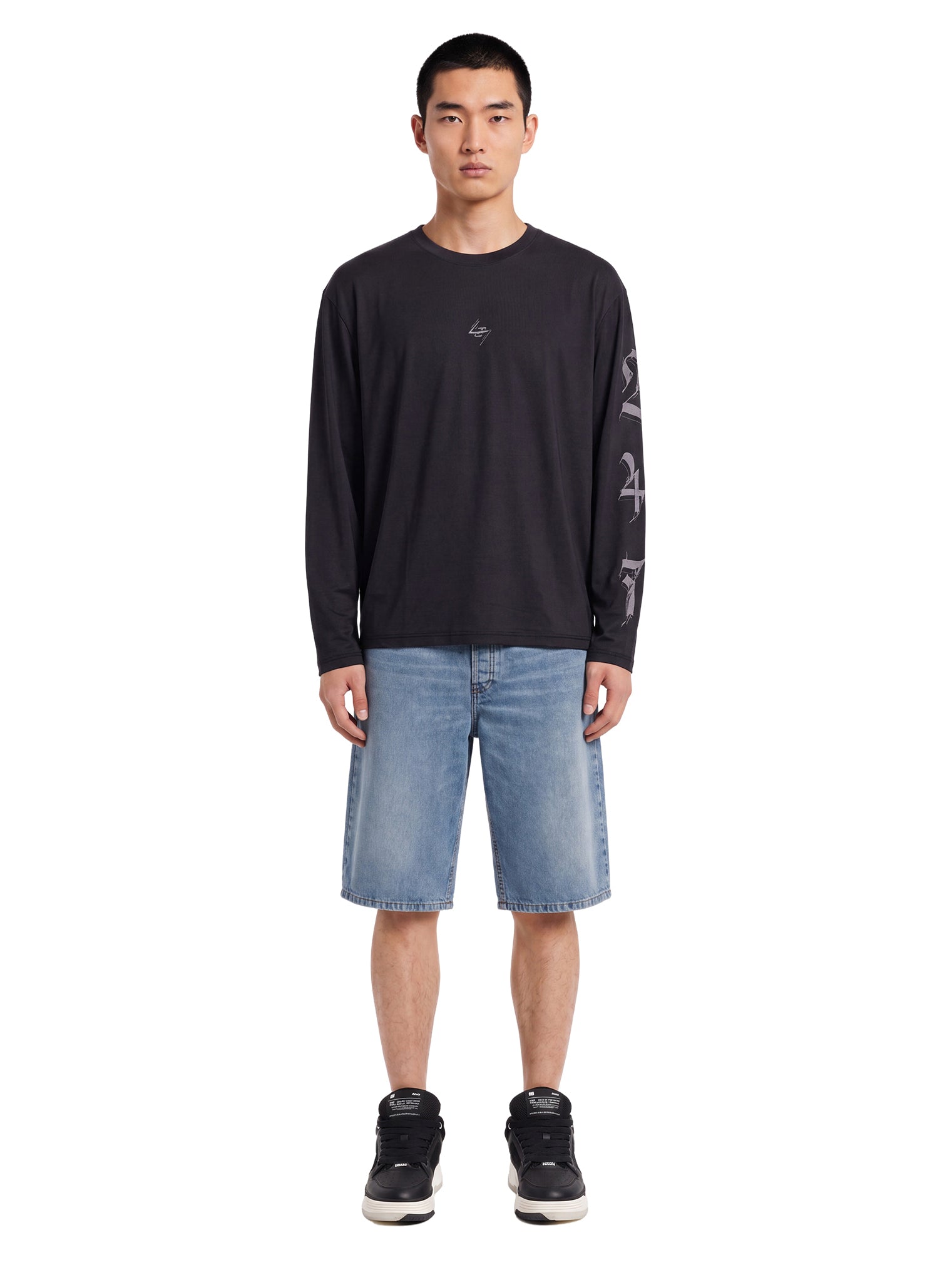 T-shirt a maniche lunghe 247 nobel in nero 