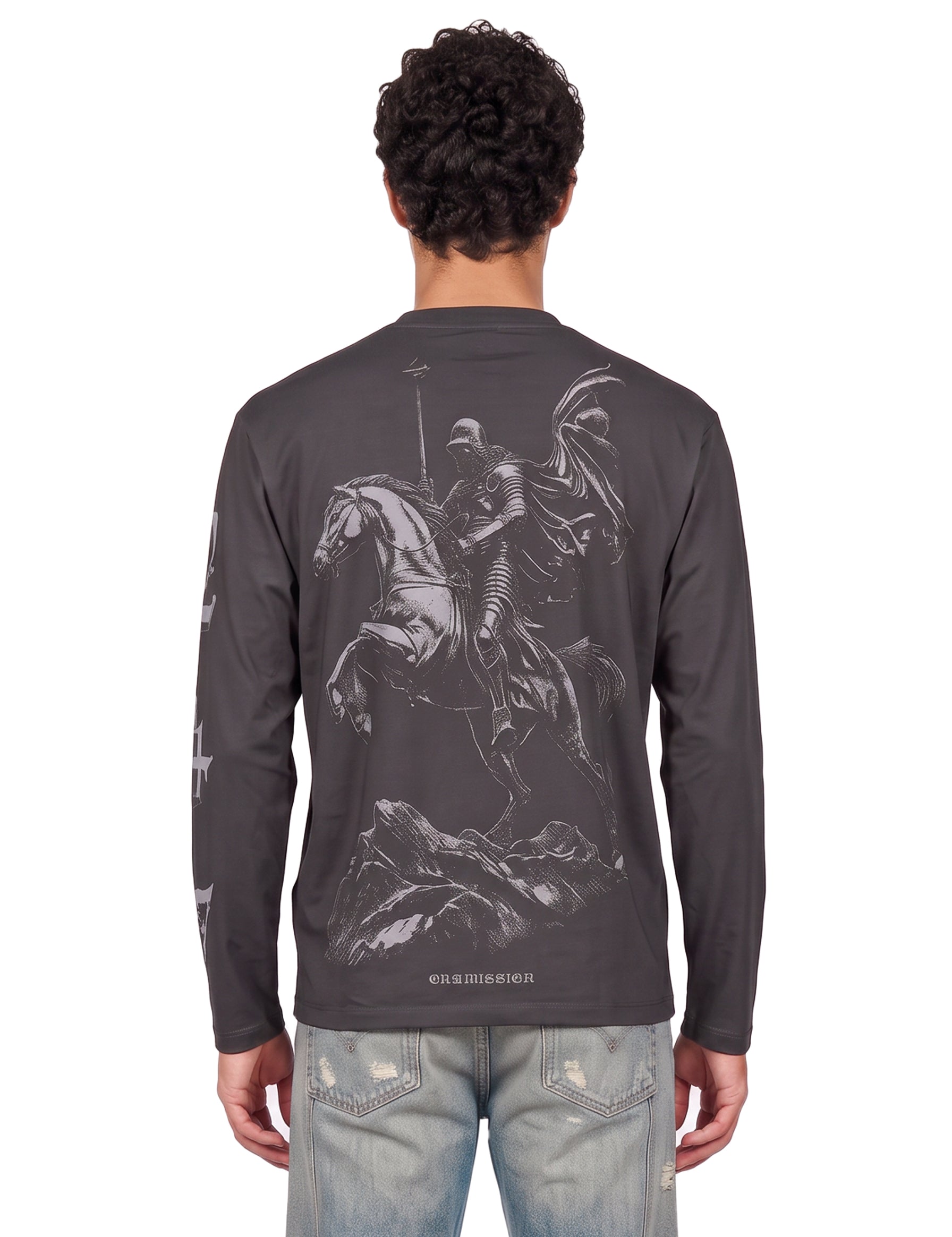 T-shirt 247 nobel a maniche lunghe in grigio 