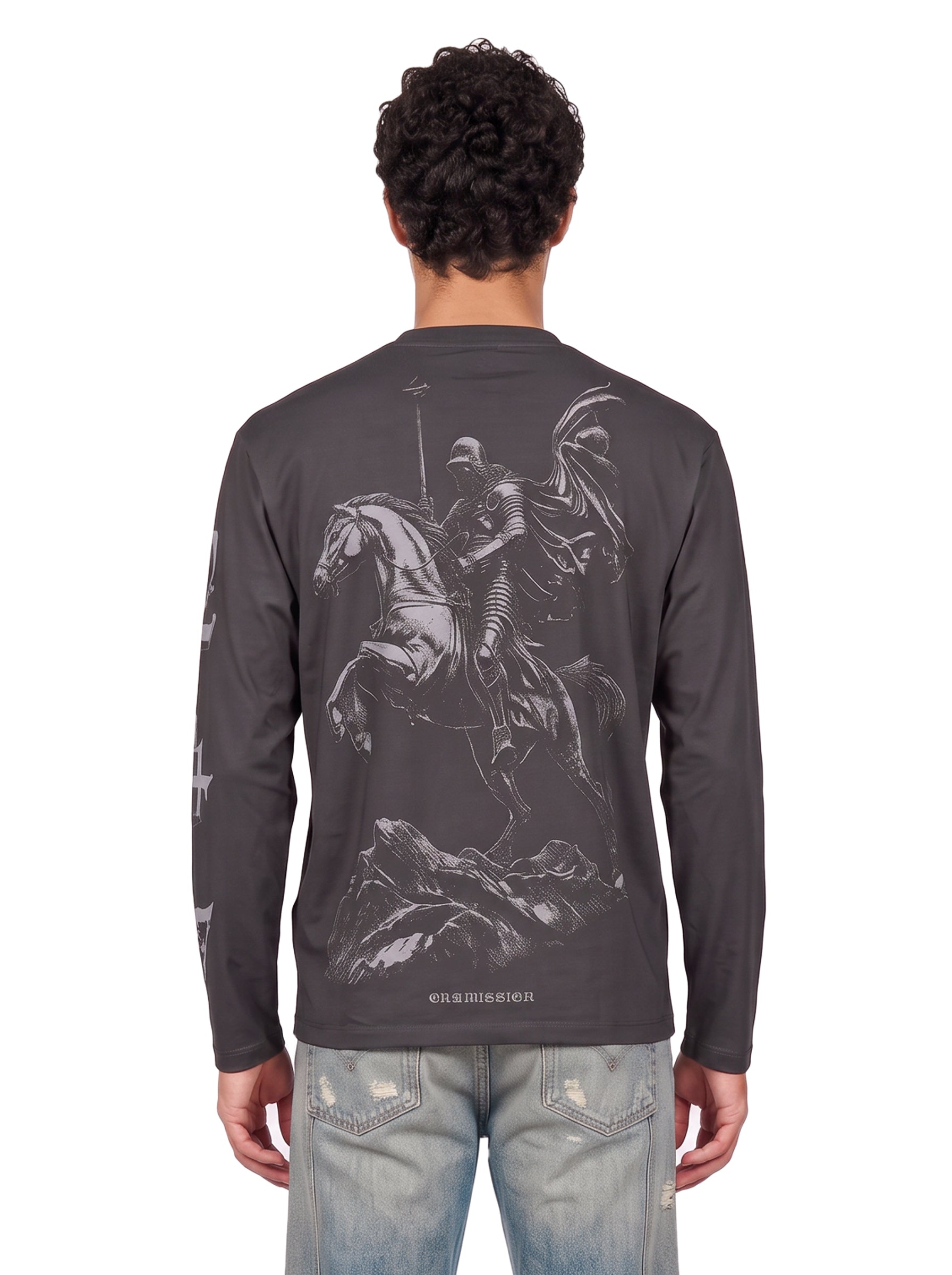 T-shirt 247 nobel a maniche lunghe in grigio 