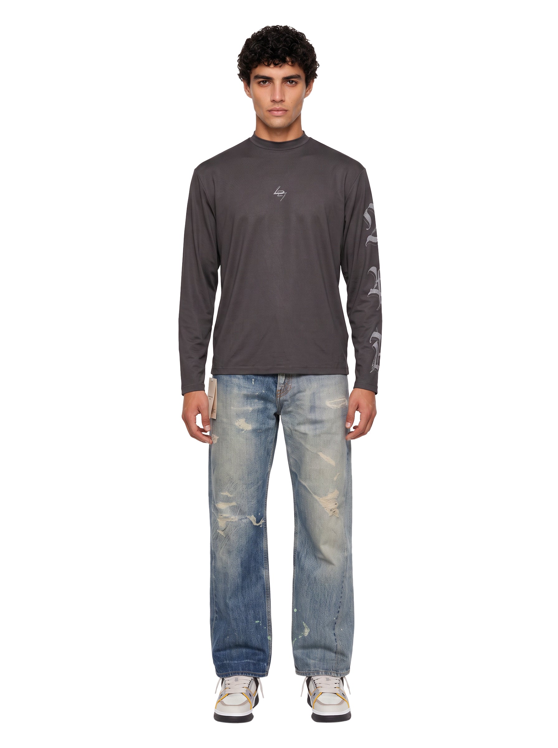 T-shirt 247 nobel a maniche lunghe in grigio 