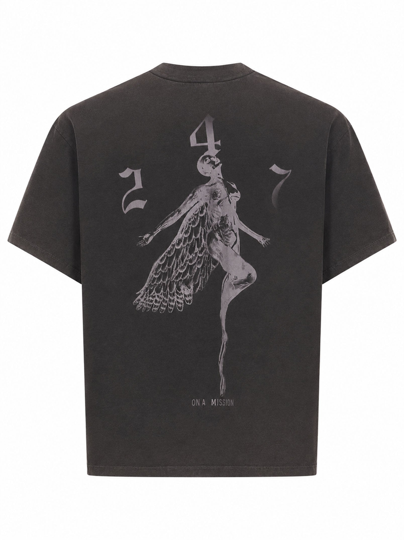 T-shirt "247 Fallen Angel" in nero 