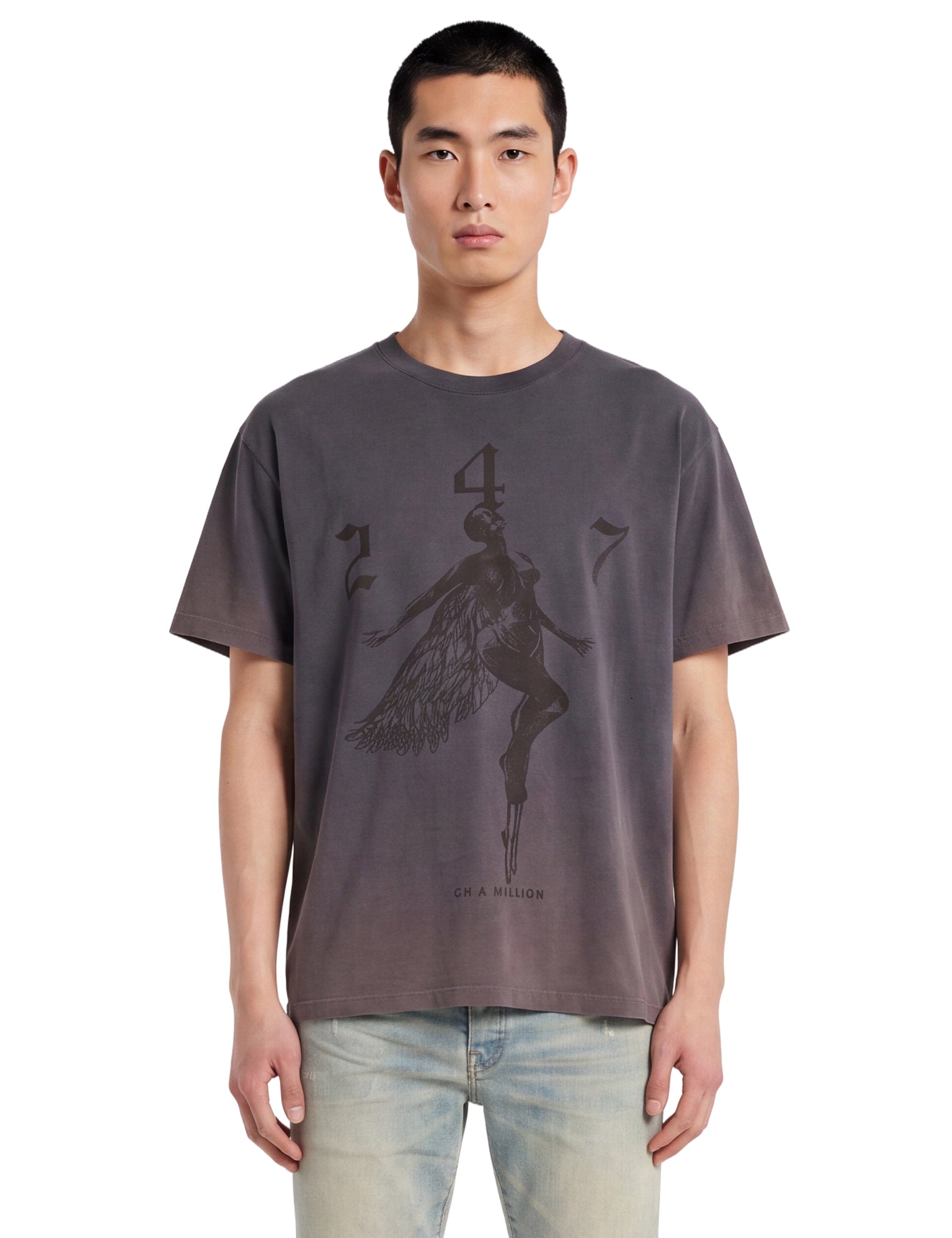 T-shirt "247 Fallen Angel" in grigio 