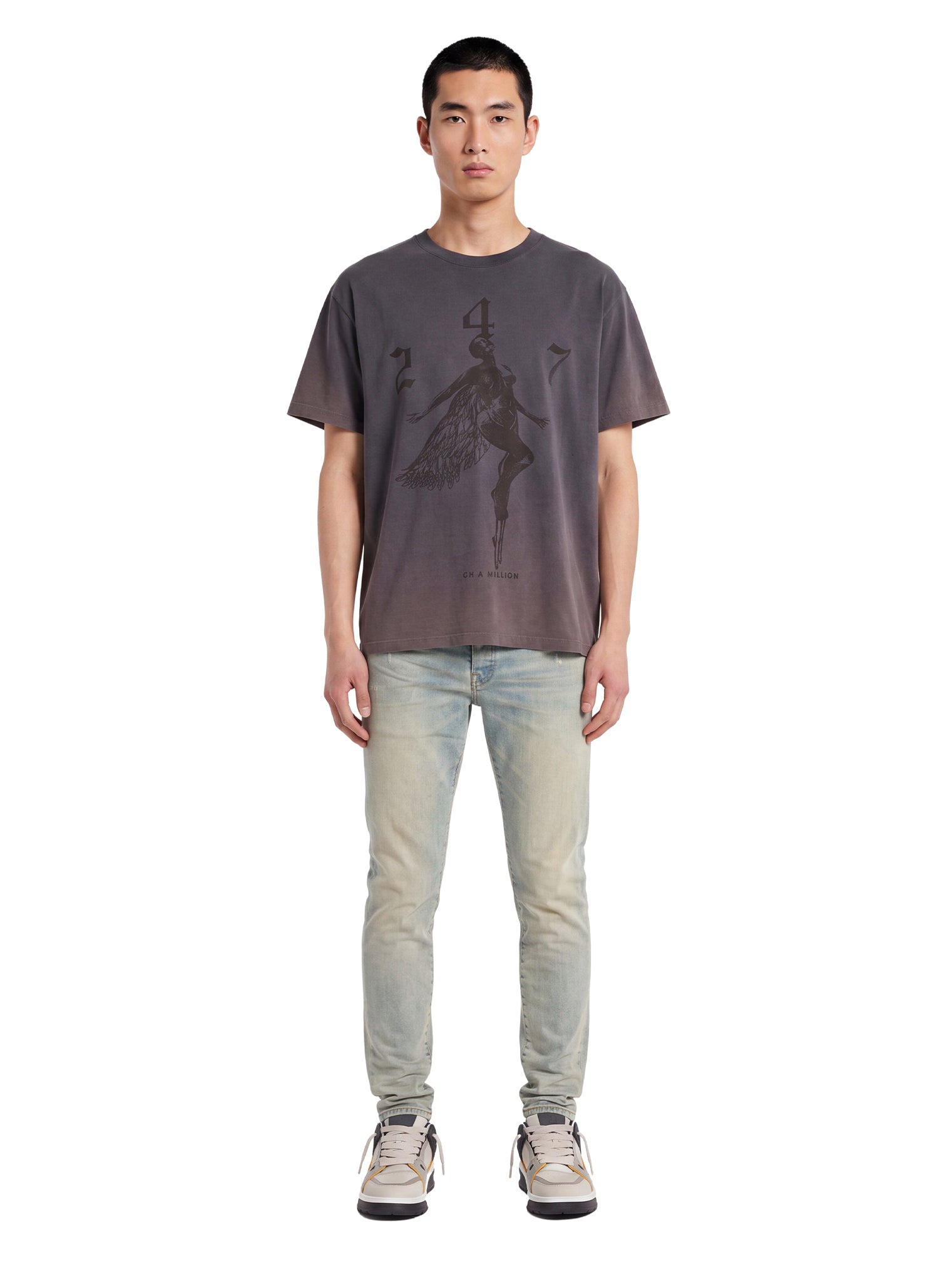 T-shirt "247 Fallen Angel" in grigio 