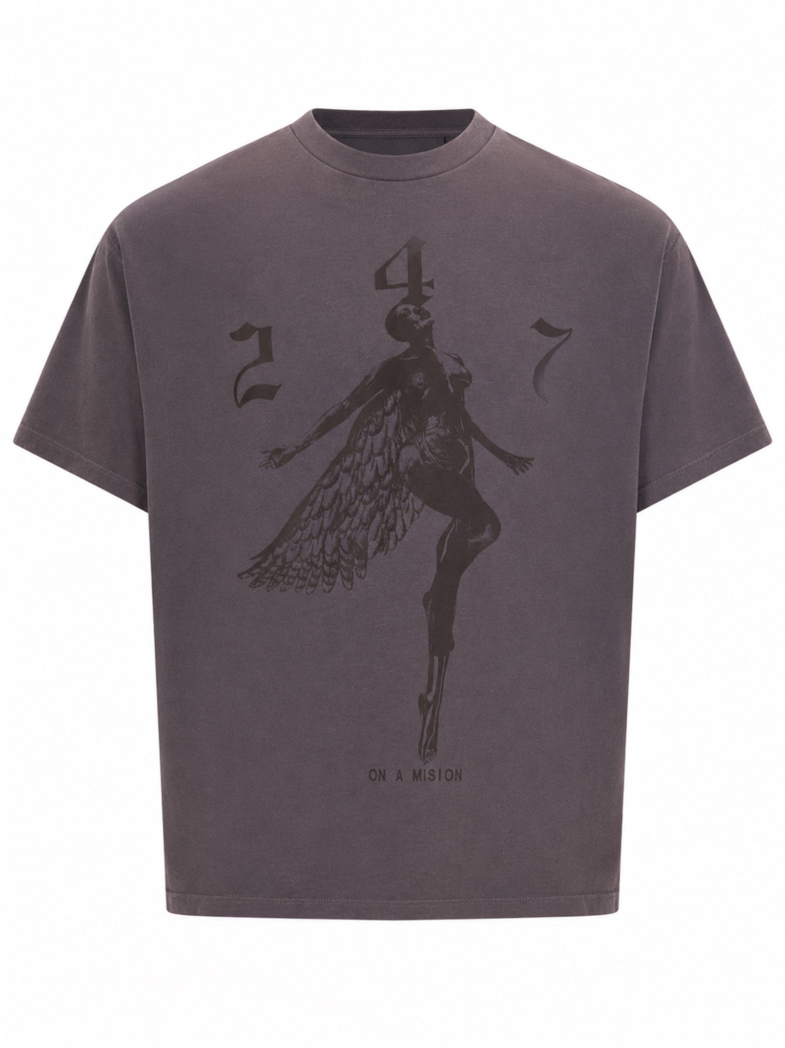 T-shirt "247 Fallen Angel" in grigio 