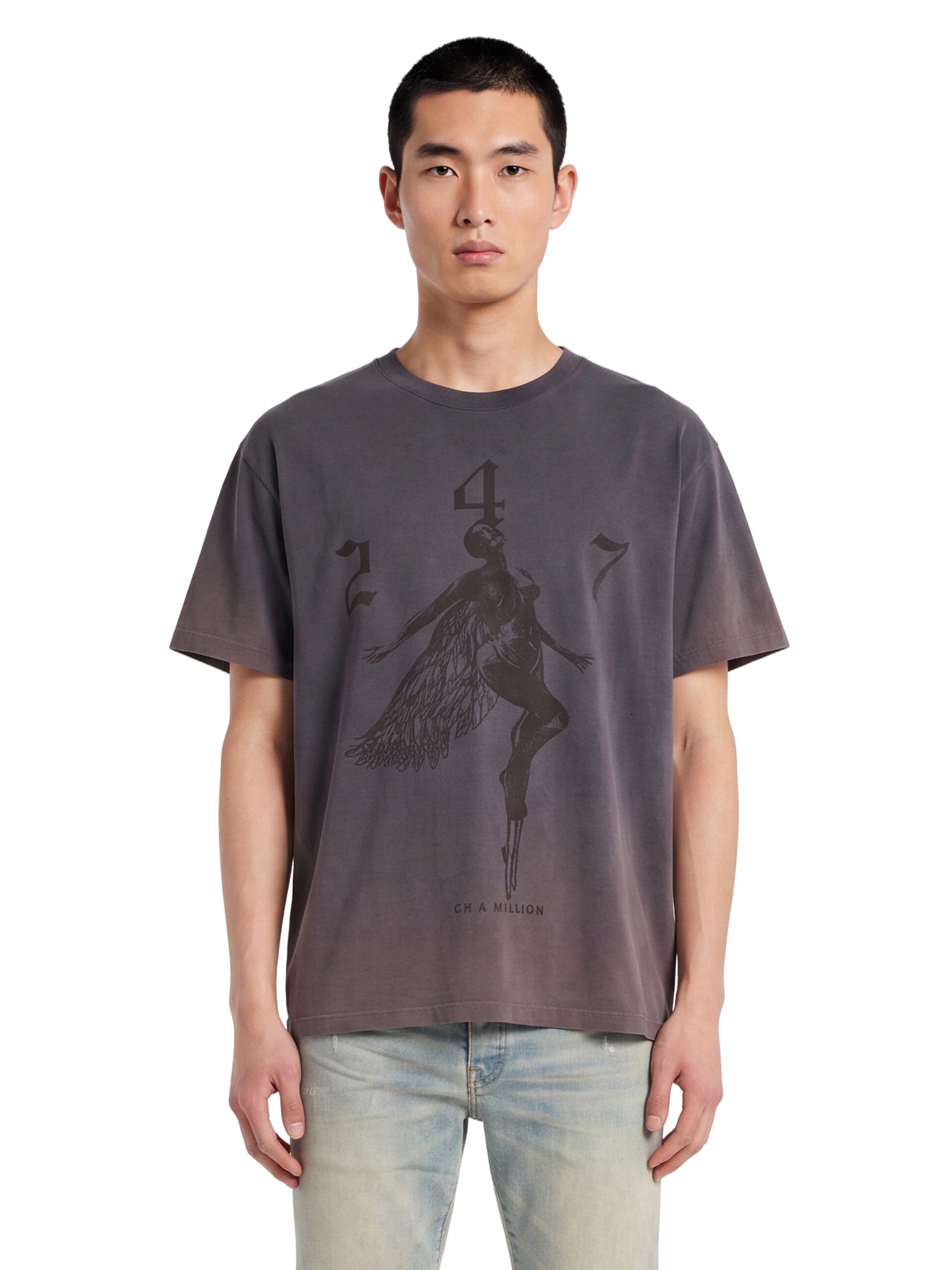 T-shirt "247 Fallen Angel" in grigio 