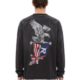 T-shirt a maniche lunghe Eagle in nero 