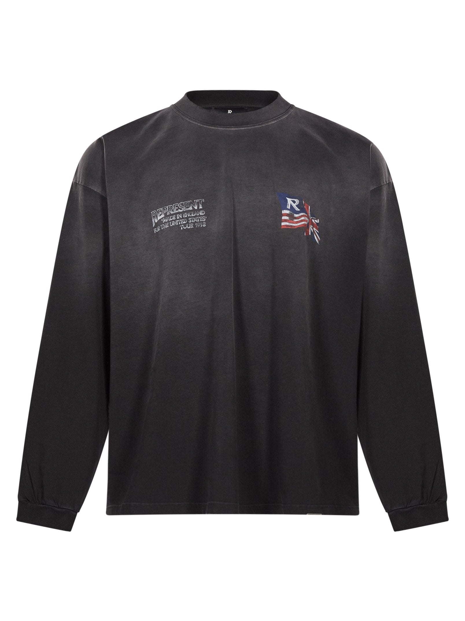T-shirt a maniche lunghe Eagle in nero 
