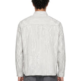 Camicia con motivo a righe in bianco 