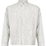 Camicia con motivo a righe in bianco 