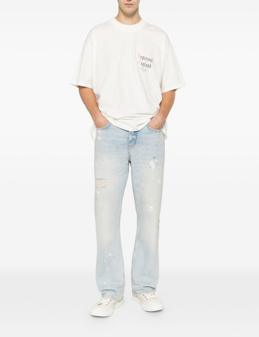 Jeans painted in blu represent - uomo 