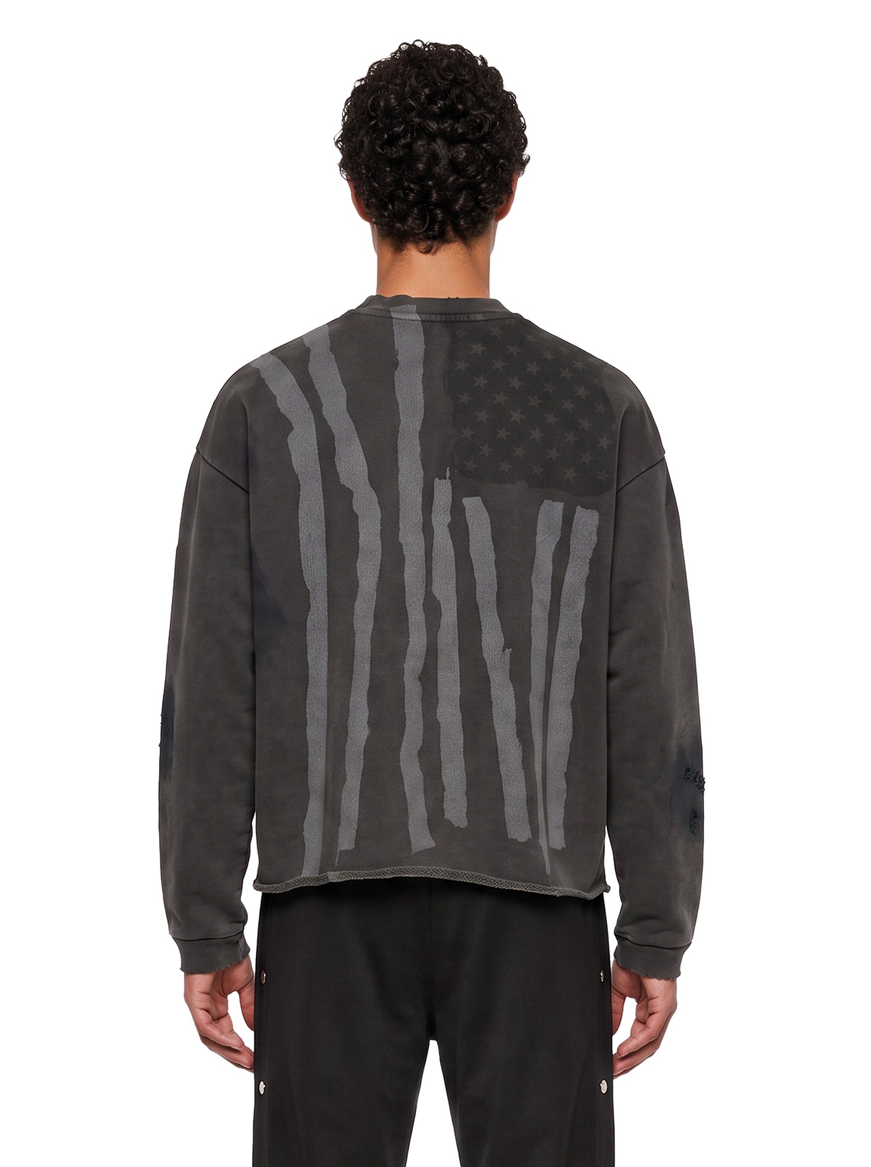 Felpa con stampa Flag in nero 