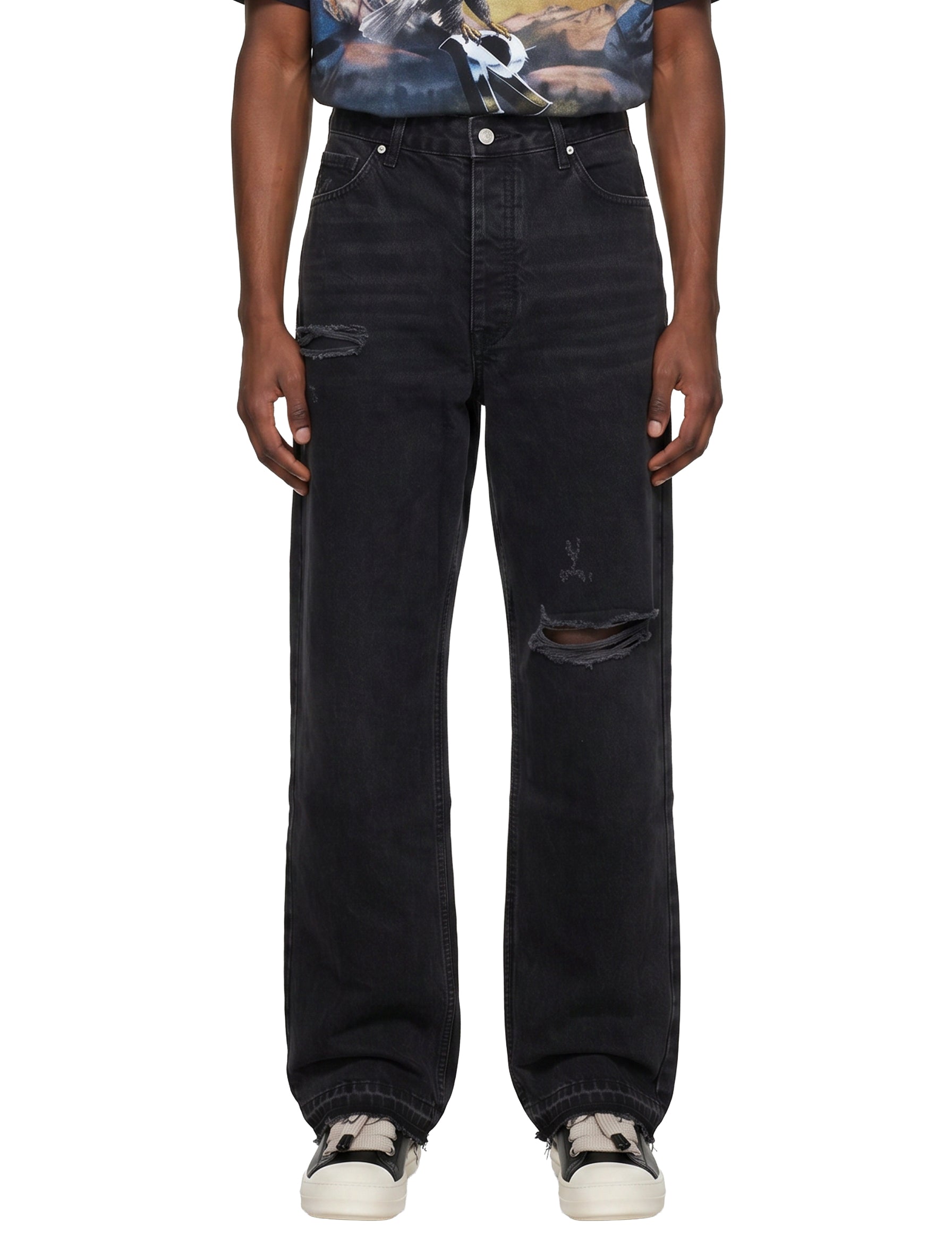 Jeans heaton in denim nero 