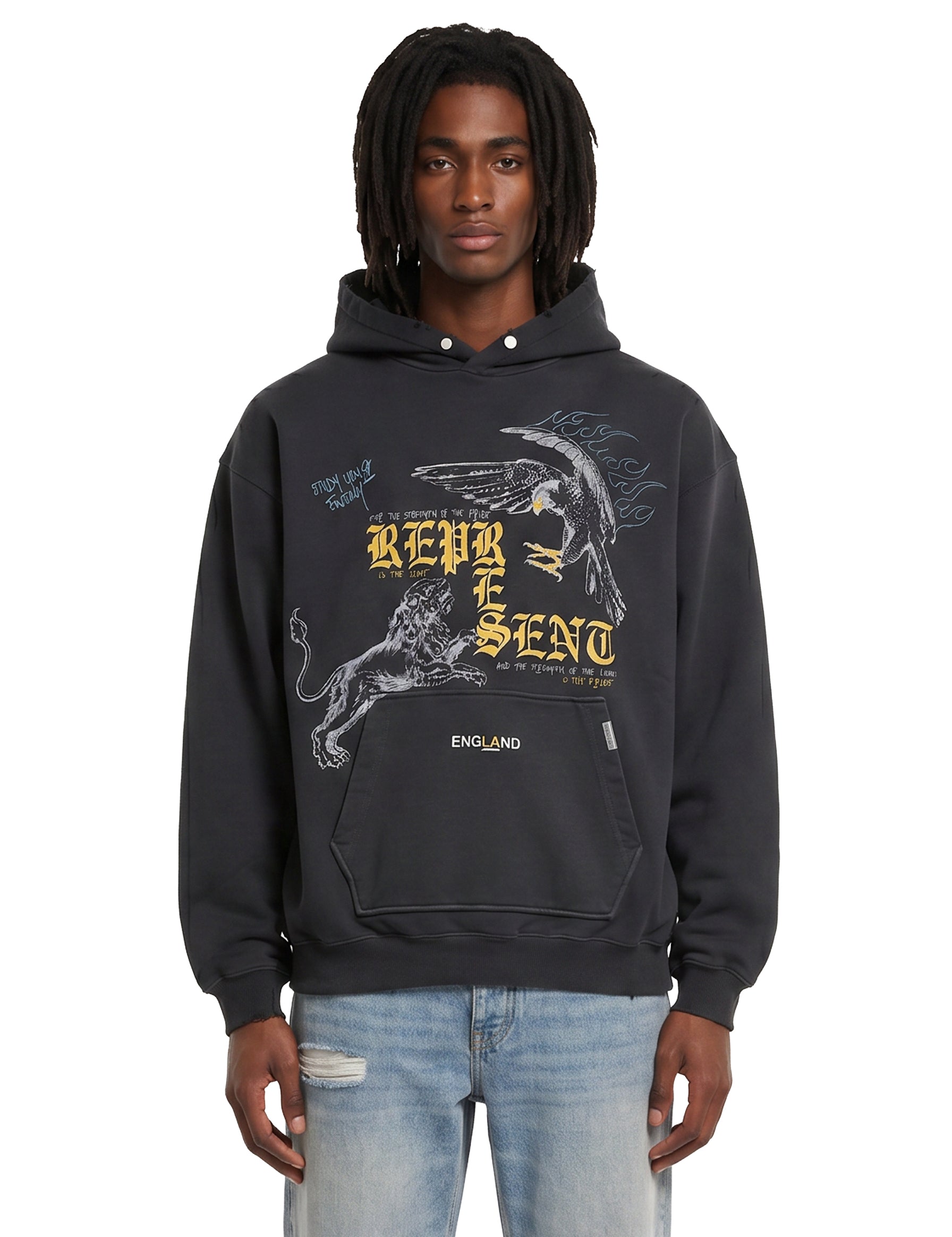 Felpa con cappuccio Enemy in nero 