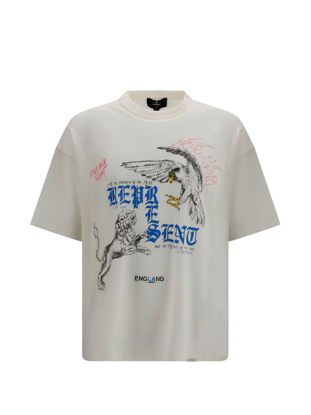 T-shirt con stampa grafica enemy in bianco Represent - uomo 