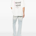 T-shirt a maniche corte con stampa logo in bianco Represent - uomo 