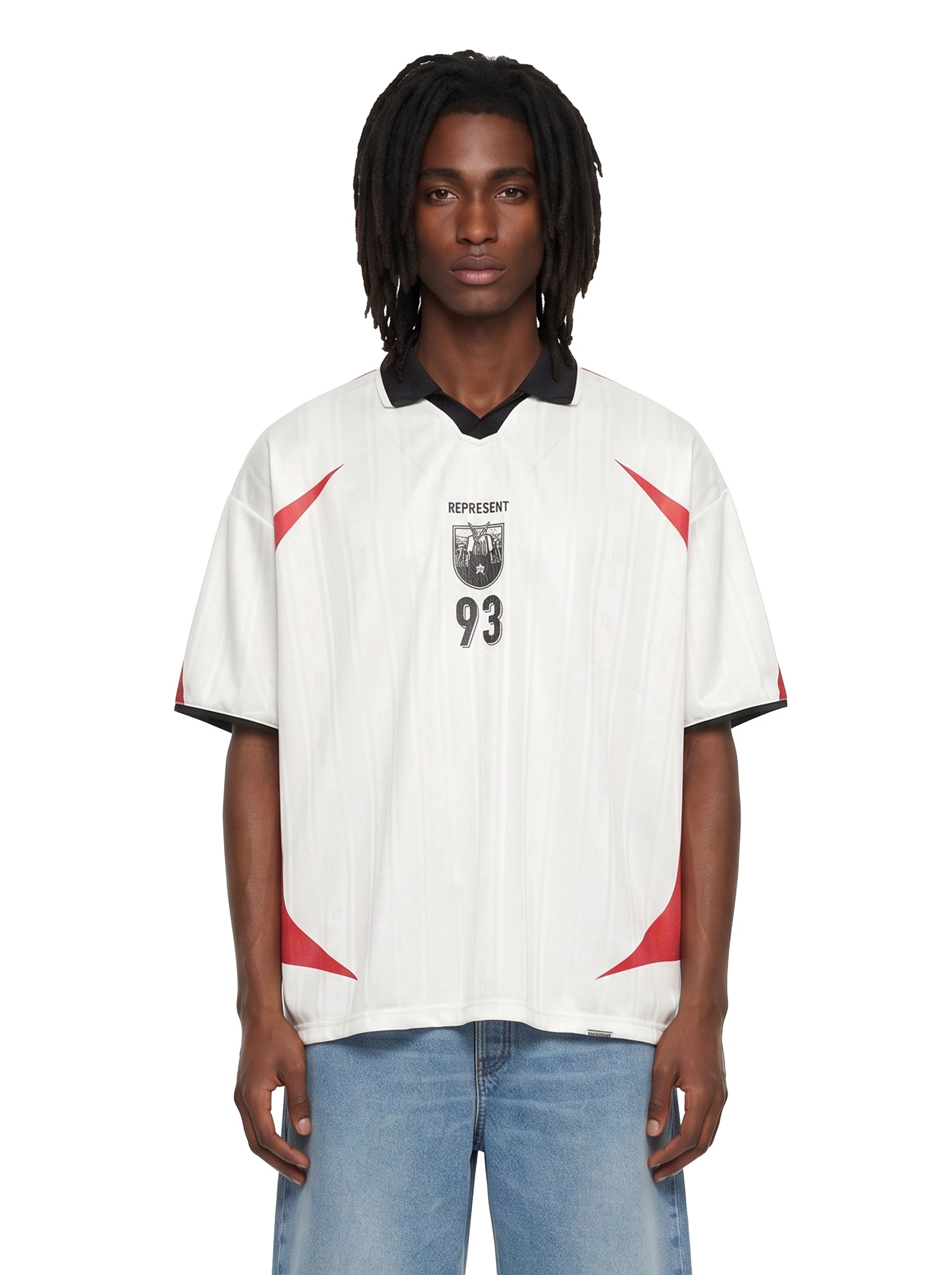 T-shirt da football in bianco 