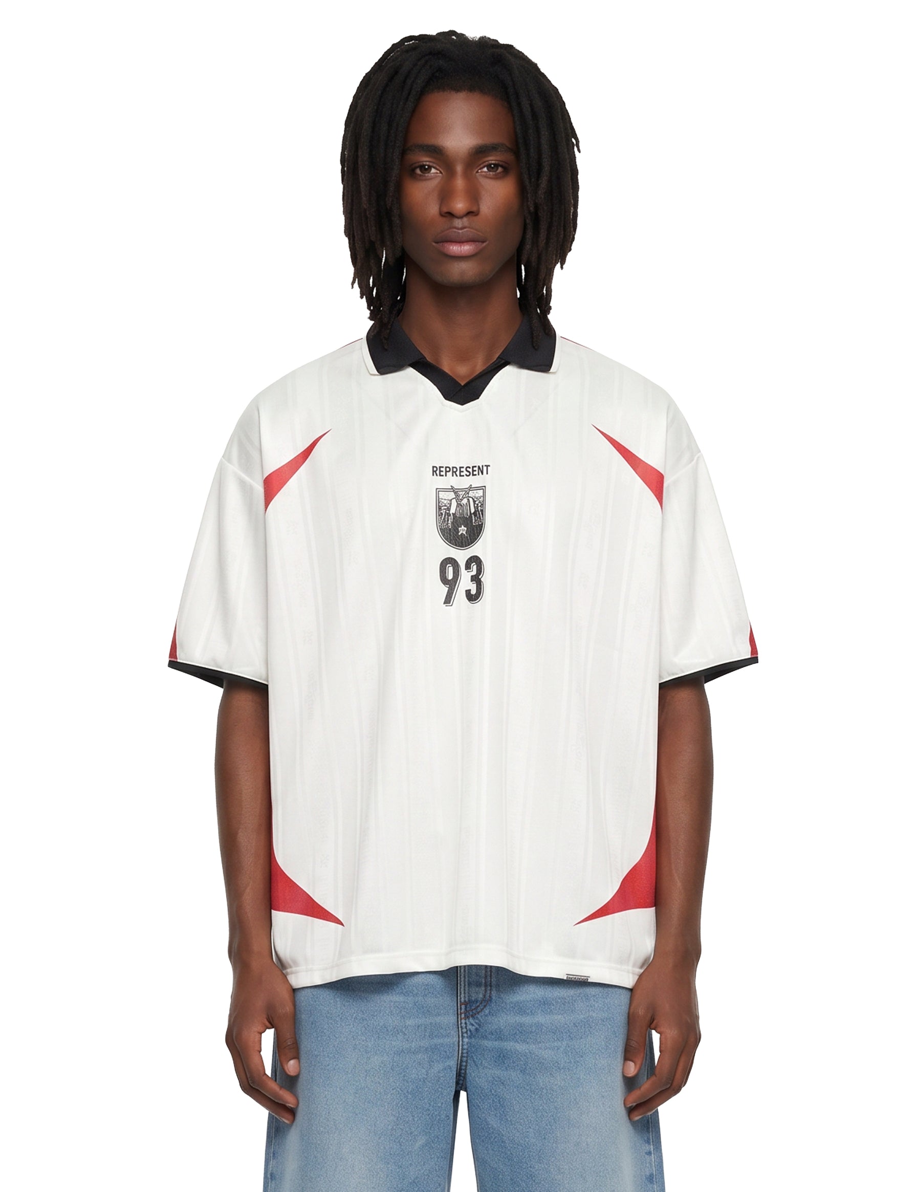 T-shirt da football in bianco 