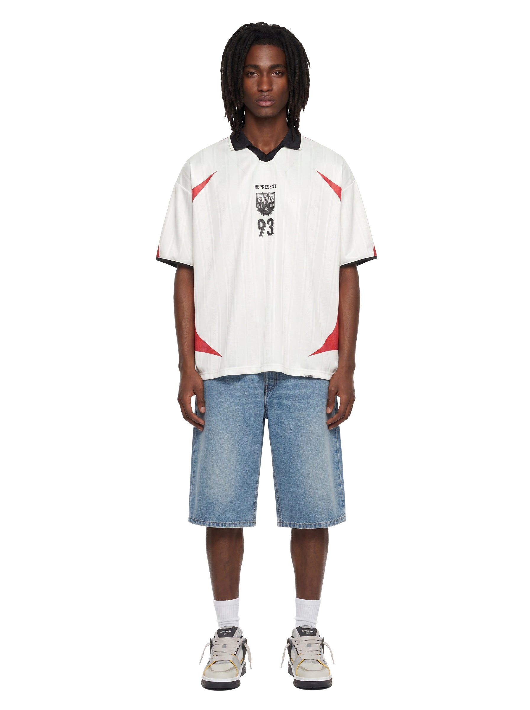 T-shirt da football in bianco 