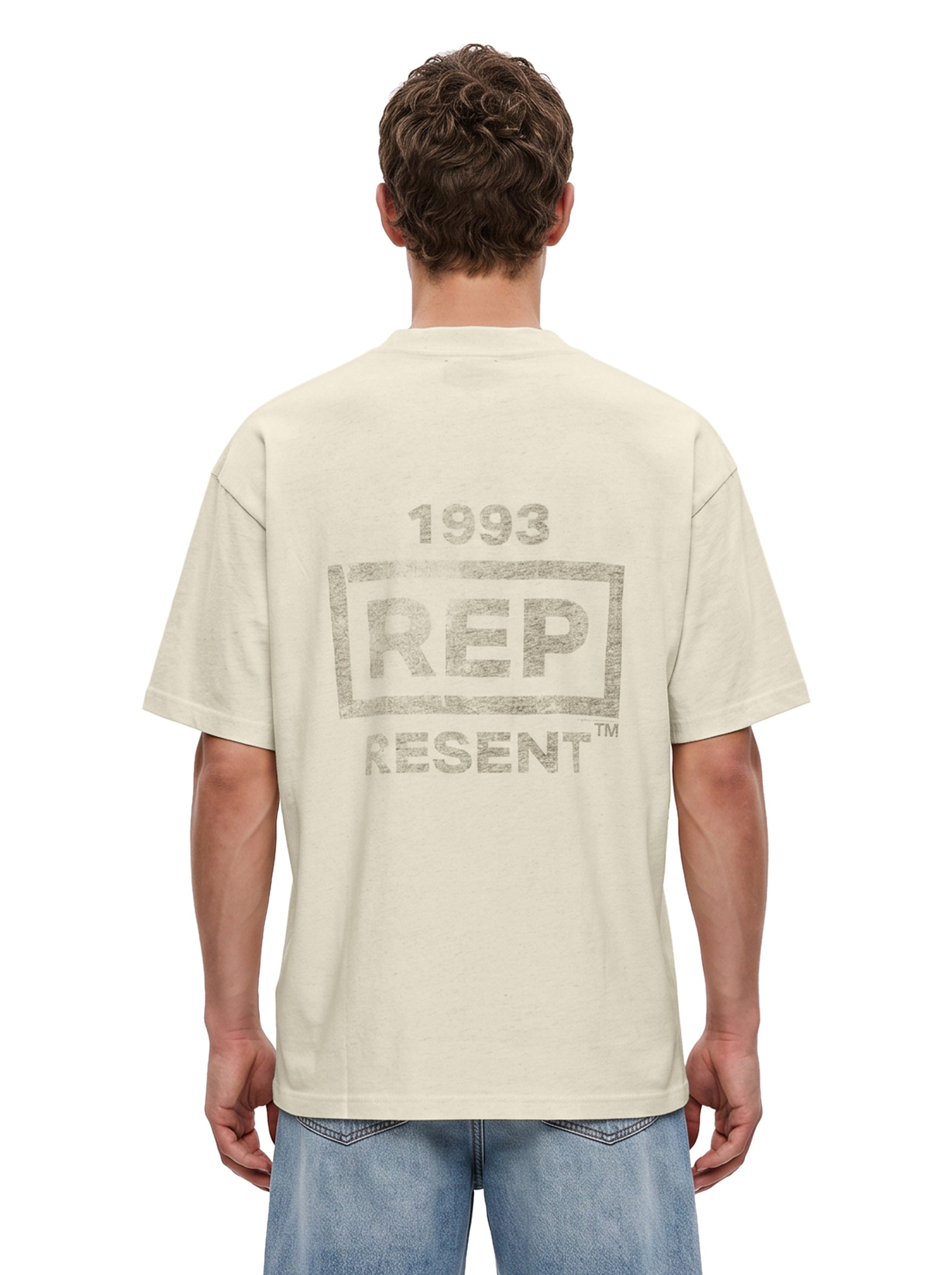 T-shirt a maniche corte con stampa Resent in bianco 