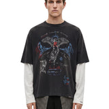 T-shirt "Heavier than the Heavens" in nero 