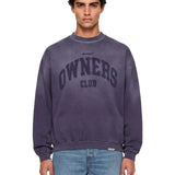 Felpa girocollo Owners Club in viola 