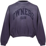 Felpa girocollo Owners Club in viola 