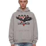 Felpa con cappuccio Stage Racing in grigio 