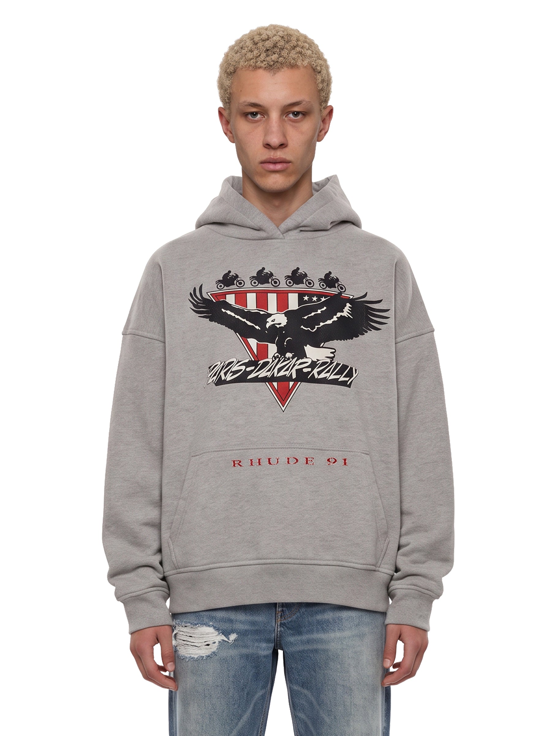 Felpa con cappuccio Stage Racing in grigio 