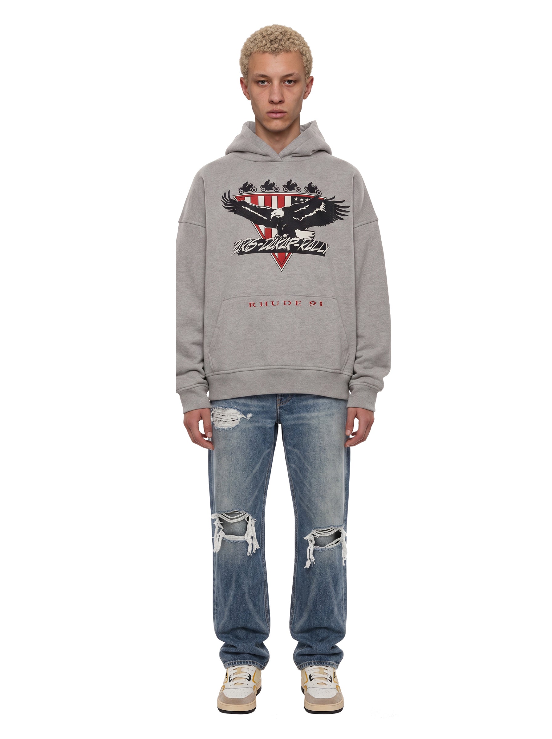 Felpa con cappuccio Stage Racing in grigio 