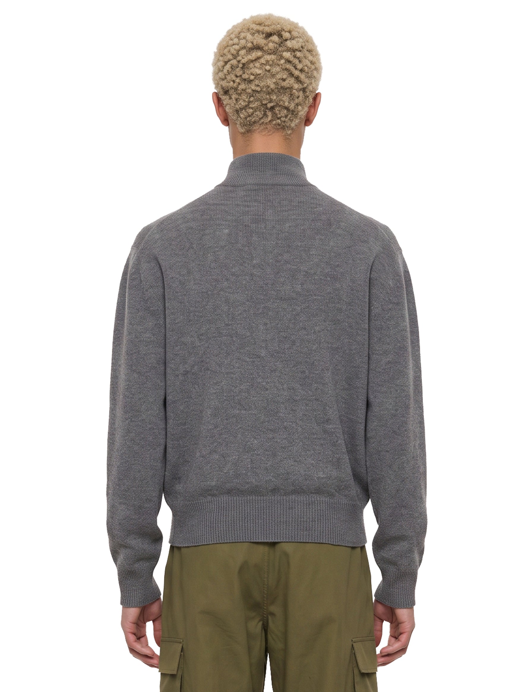 Maglione a collo alto e dettaglio con zip in grigio 