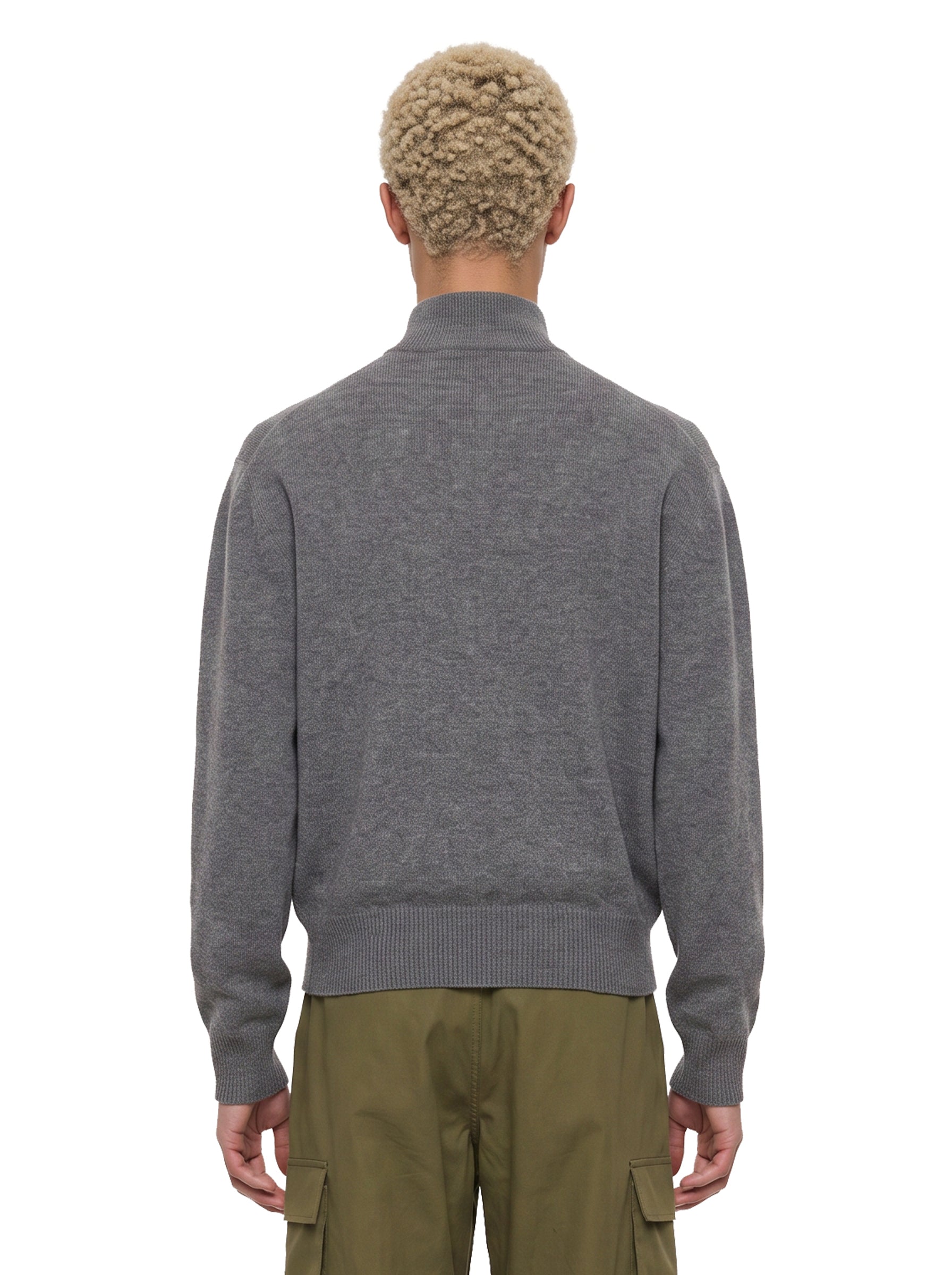Maglione a collo alto e dettaglio con zip in grigio 