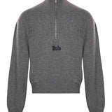Maglione a collo alto e dettaglio con zip in grigio 