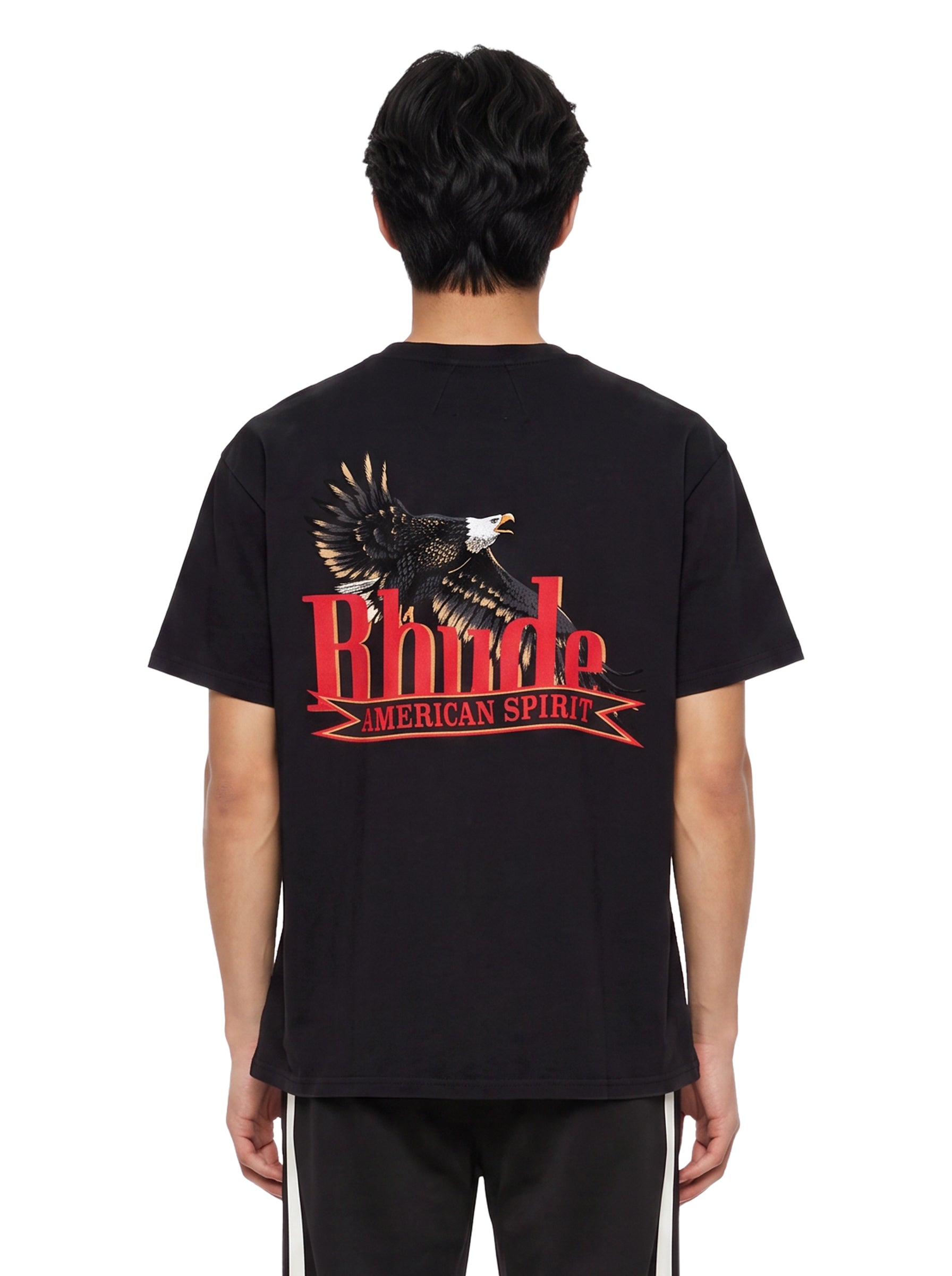 T-shirt a maniche corte con stampa American Spirit in nero 